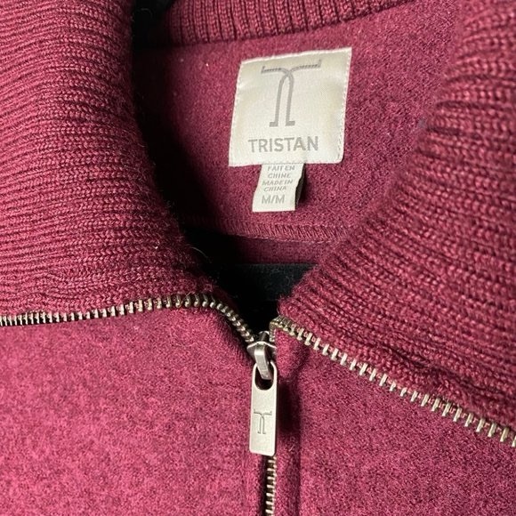 Tristan Merino Wool Burgundy Bomber Jacket - Picture 7 of 8